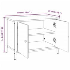 Vidaxl TV omarica z vrati siva sonoma 60x35x45 cm inženirski les