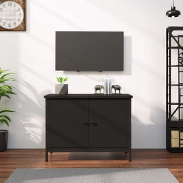 Vidaxl vidaXL TV omarica z vrati črna 60x35x45 cm