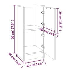 Vidaxl Komoda dimljeni hrast 30x30x70 cm konstruiran les