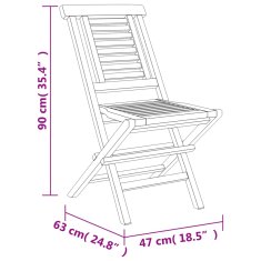 Vidaxl Zložljivi vrtni stoli 6 kosi 47x63x90 cm trdna tikovina