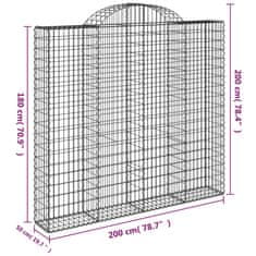Vidaxl Obokane gabion košare 30kosov 200x50x180/200cm pocinkano železo