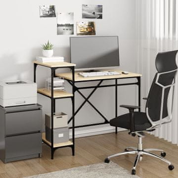 Vidaxl vidaXL Pisalna miza s policami, hrast sonoma, 105x50x90 cm