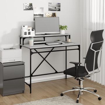 Vidaxl vidaXL Pisalna miza, siva, hrast sonoma, 100x50x90 cm