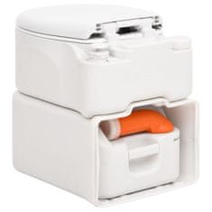 Vidaxl Integrirano stranišče za kampiranje belo 24+17 L HDPE in emajl