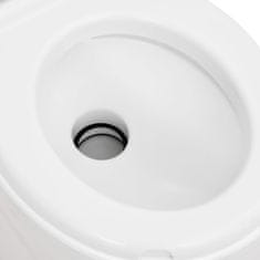 Vidaxl Integrirano stranišče za kampiranje belo 24+17 L HDPE in emajl