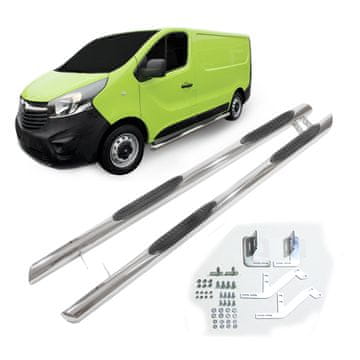 J&J Automotive Stranski okvirji iz nerjavečega jekla za Opel Vivaro 2014-Nad SWB Chrome