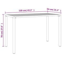 Vidaxl Vrtna jedilna miza antracitna 110x54x70 cm jeklo