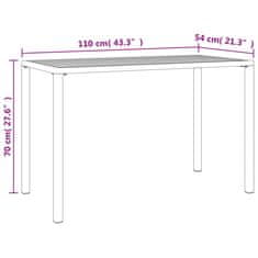 shumee Vrtna jedilna miza antracitna 110x54x70 cm jeklo