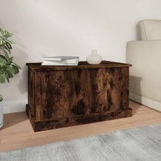 Vidaxl Škatla za shranjevanje dimljen hrast 70x40x38 cm inženirski les