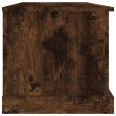 Vidaxl Škatla za shranjevanje dimljen hrast 70x40x38 cm inženirski les