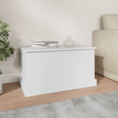 Vidaxl Škatla za shranjevanje bela 70x40x38 cm inženirski les