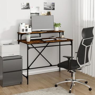 Vidaxl vidaXL Pisalna miza, dimljen hrast, 100x50x90 cm