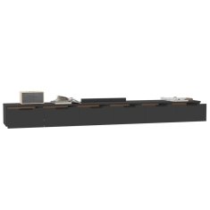Vidaxl Stenska omarica 2 kosa črna 102x30x20 cm inženirski les