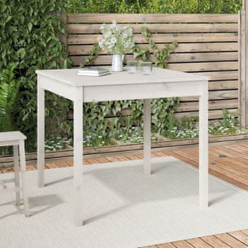 Vidaxl vidaXL Vrtna miza bela 82,5x82,5x76 cm masivni borov les