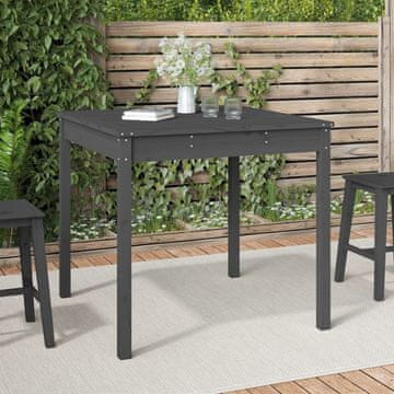 Vidaxl vidaXL Vrtna miza siva 82,5x82,5x76 cm masivni borov les