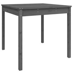 Vidaxl Vrtna miza siva 82,5x82,5x76 cm trdna borovina