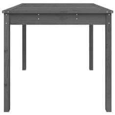 Vidaxl Vrtna miza siva 82,5x82,5x76 cm trdna borovina