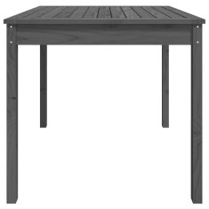Vidaxl Vrtna miza siva 82,5x82,5x76 cm trdna borovina