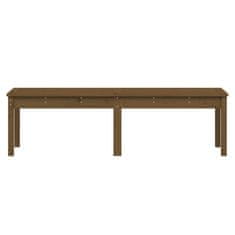 Vidaxl Vrtna klop dvosed medeno rjava 159,5x44x45 cm trdna borovina