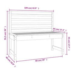 shumee Vrtna klop siva 109 cm trdna borovina