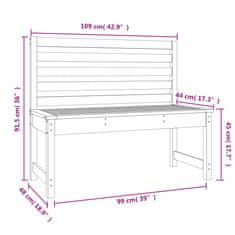 Greatstore Vrtna klop 109 cm trdna borovina