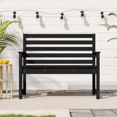 Vidaxl Vrtna klop črna 109x48x91,5 cm trdna borovina