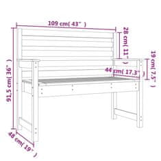 Vidaxl Vrtna klop črna 109x48x91,5 cm trdna borovina