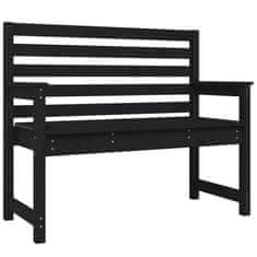 Vidaxl Vrtna klop črna 109x48x91,5 cm trdna borovina