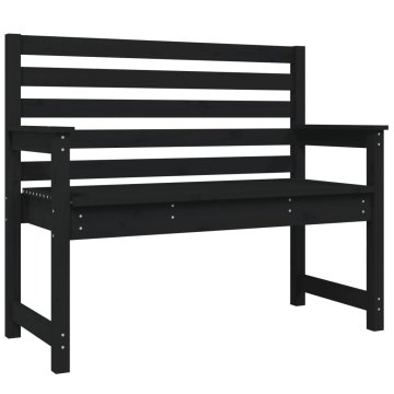 Vidaxl Vrtna klop črna 109x48x91,5 cm trdna borovina