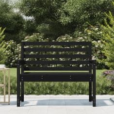Vidaxl Vrtna klop črna 109x48x91,5 cm trdna borovina