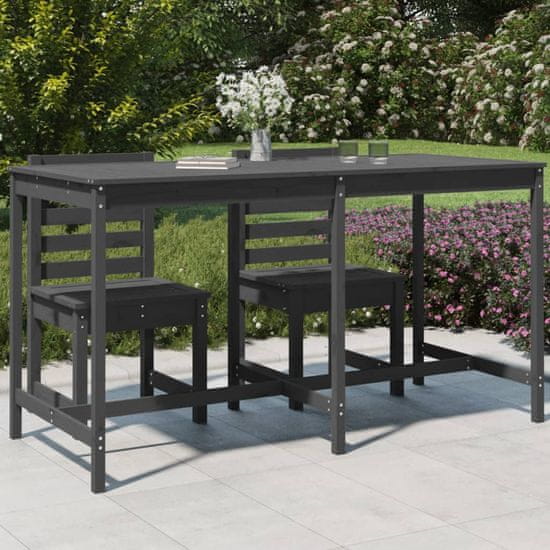 Vidaxl Vrtna miza siva 203,5x90x110 cm trdna borovina
