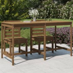 Vidaxl Vrtna miza medeno rjava 203,5x90x110 cm trdna borovina
