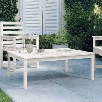 Vidaxl vidaXL Vrtna miza bela 121x82,5x45 cm masivni borov les
