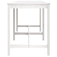 Vidaxl Vrtna miza bela 203,5x90x110 cm trdna borovina