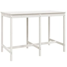 Vidaxl Vrtna miza bela 159,5x82,5x110 cm trdna borovina