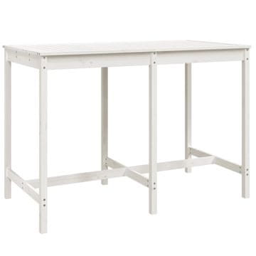 Vidaxl Vrtna miza bela 159,5x82,5x110 cm trdna borovina