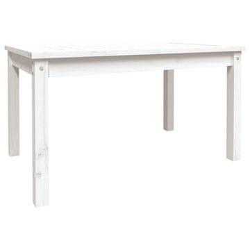 Vidaxl Vrtna miza bela 82,5x50,5x45 cm trdna borovina