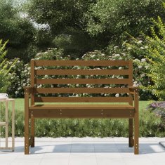 Vidaxl Vrtna klop medeno rjava 109x48x91,5 cm trdna borovina