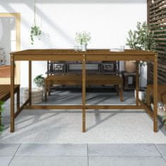 Vidaxl Vrtna miza medeno rjava 203,5x90x110 cm trdna borovina