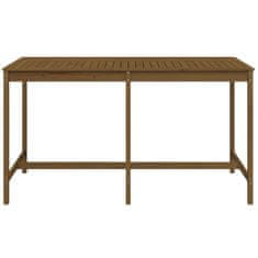 Vidaxl Vrtna miza medeno rjava 203,5x90x110 cm trdna borovina