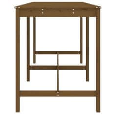Vidaxl Vrtna miza medeno rjava 203,5x90x110 cm trdna borovina