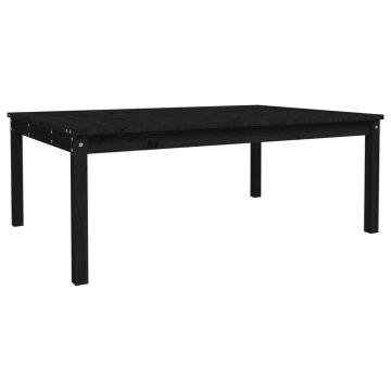 Vidaxl Vrtna miza črna 121x82,5x45 cm trdna borovina