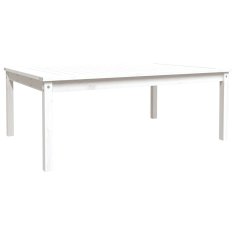 Vidaxl Vrtna miza bela 121x82,5x45 cm trdna borovina