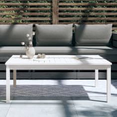 Vidaxl Vrtna miza bela 121x82,5x45 cm trdna borovina