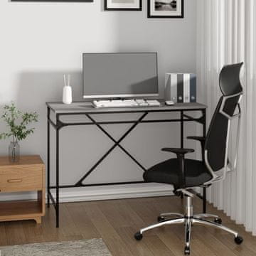 Vidaxl vidaXL Pisalna miza, siva, hrast sonoma, 100x50x75 cm