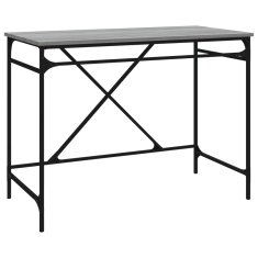Vidaxl Pisalna miza siva sonoma 100x50x75 cm inženirski les in železo