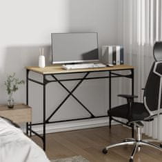 Vidaxl Pisalna miza sonoma hrast 100x50x75 cm inženirski les in železo