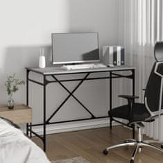 Vidaxl Pisalna miza siva sonoma 100x50x75 cm inženirski les in železo