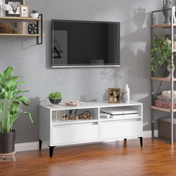 Vidaxl vidaXL TV omarica visok sijaj bela 100x34,5x44,5 cm