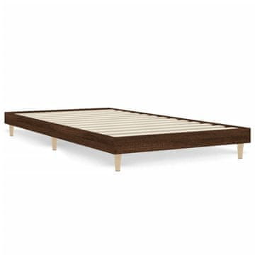 Vidaxl Posteljni okvir brez vzmetnice hrast 100x200 cm inženirski les